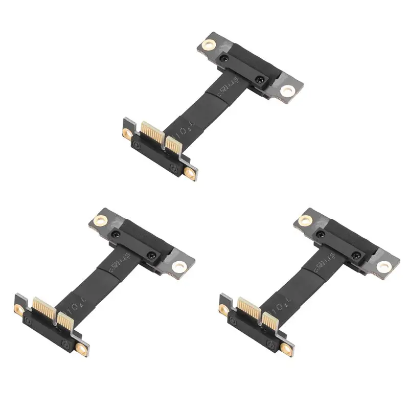 ABRI-3X PCIE X1 Riser Cable Dual 90 Degree Right Angle Pcie 3.0 X1 To X1 Extension Cable 8Gbps PCI Express 1X Riser Card 5Cm
