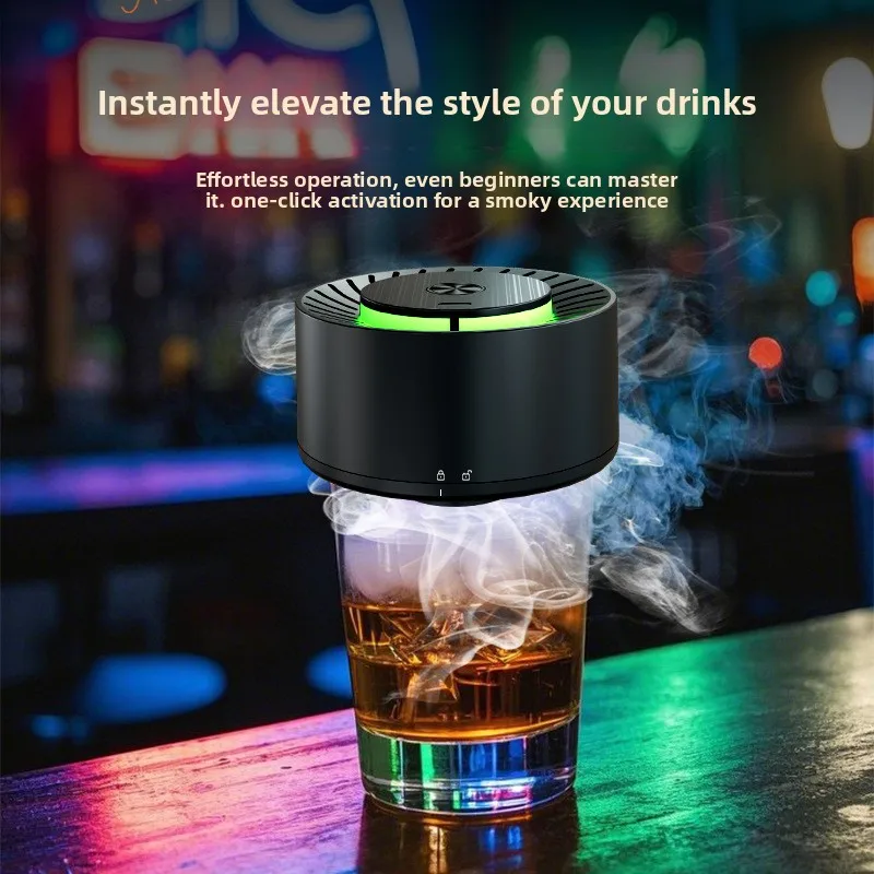 

Whiskey Cocktail Smoke Infuser Electric Champagne Smoke Kit With 6 Wood Chips Rechargeable Cocktail Smoker Kit Customized Gift