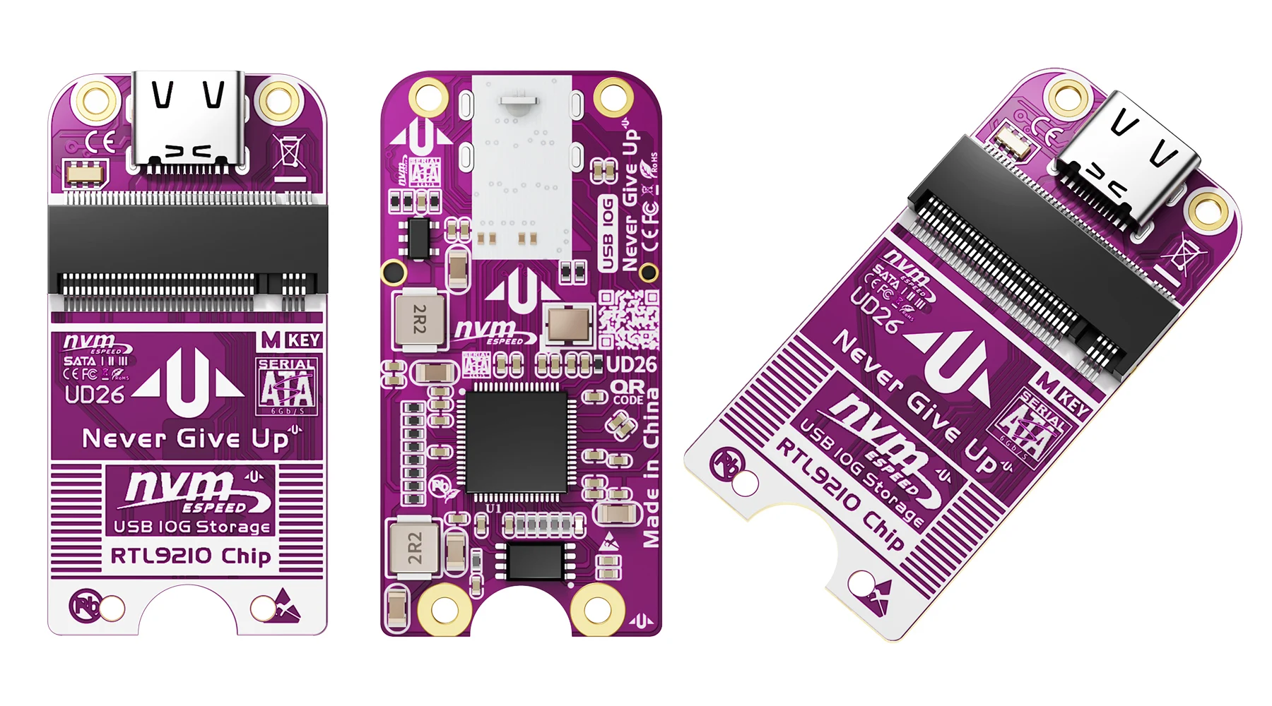 JEYI M.2 NVMe/SATA to USB Type-C Female Adapter Board(10Gbps)High-Speed PCB Bare Board for External SSD DIY & Custom Enclosures - Image 4