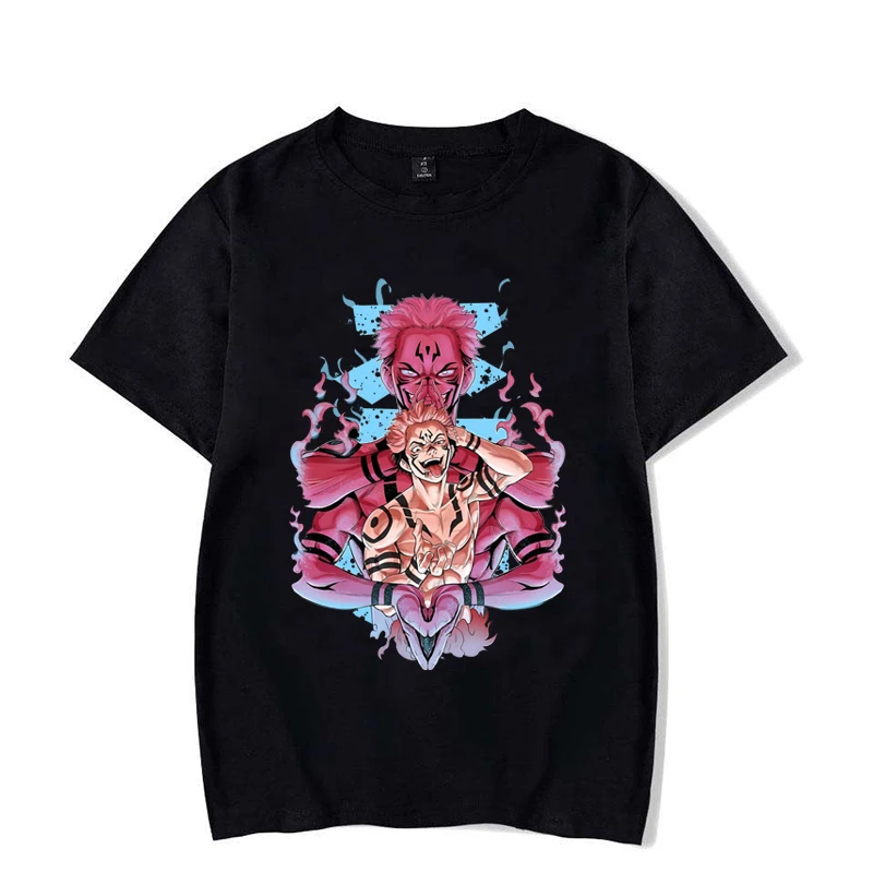 Nowe Anime Ryomen Sukuna T-shirt z nadrukiem damska moda męska w stylu Casual, letnia koszule z krótkim rękawem koszulka Anime Unisex