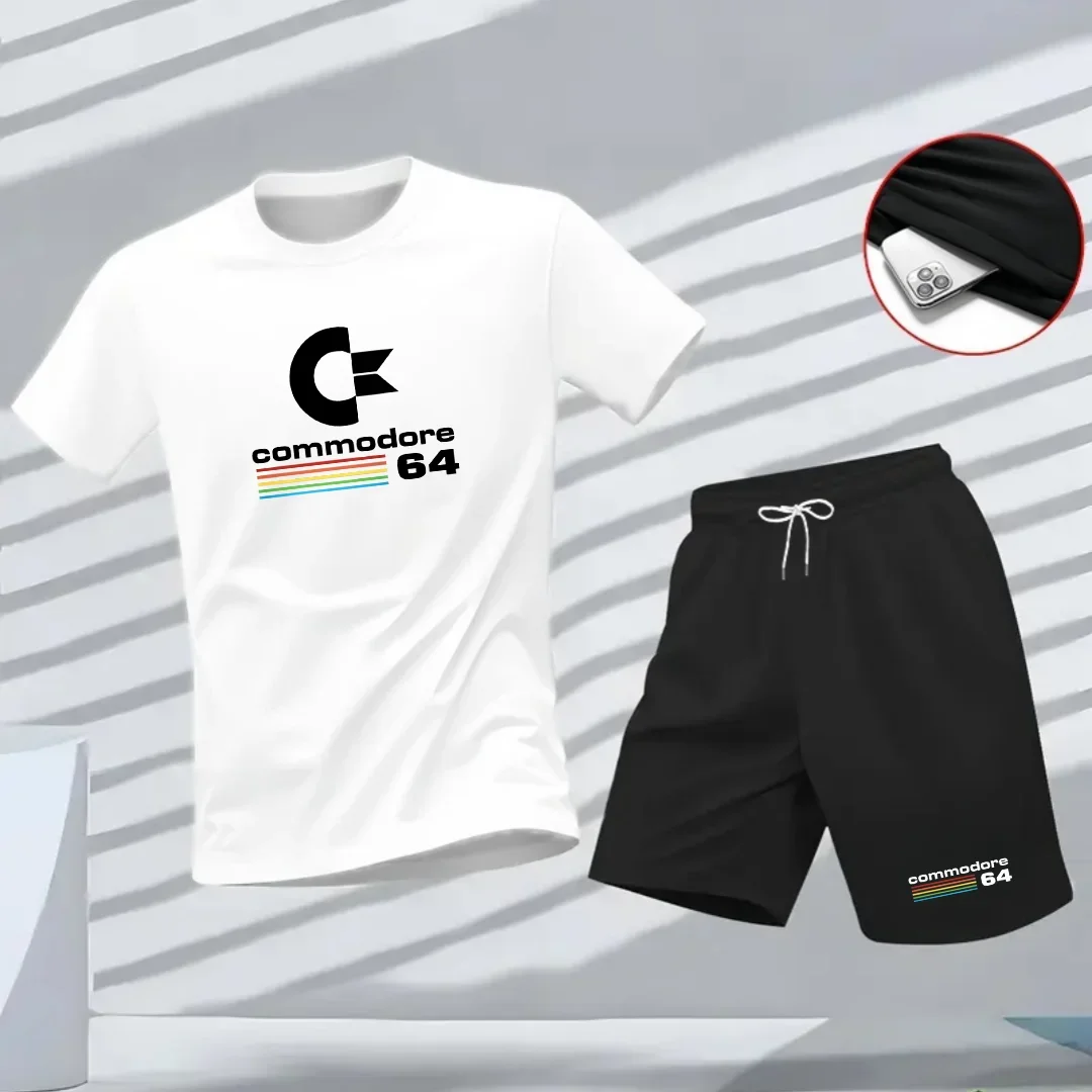 

Набор свободных мужских футболок с принтом Commodore 64, летняя футболка C64 SID Amiga в стиле ретро, крутой дизайн, уличный стиль, с коротким рукавом
