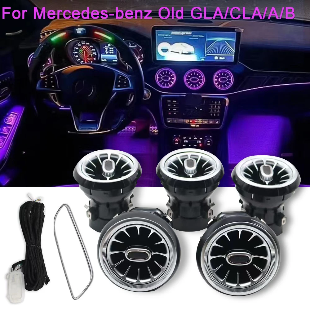 

For Mercedes-benz Old GLA/CLA/A/B W117 W156 W176 Outlet Atmosphere Light LED Ambient Lamp Air Vent Rotating Car Decoration