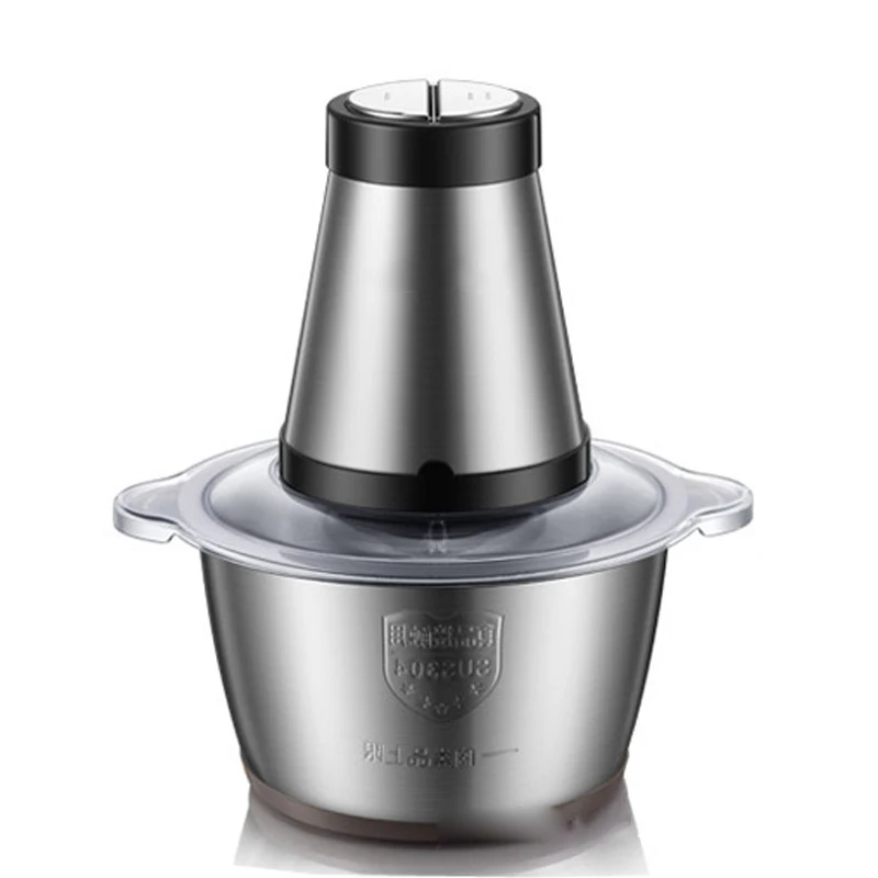 2l de aço inoxidável dupla velocidade moedor carne processador alimentos doméstico multifuncional cortador moedores carne elétrico