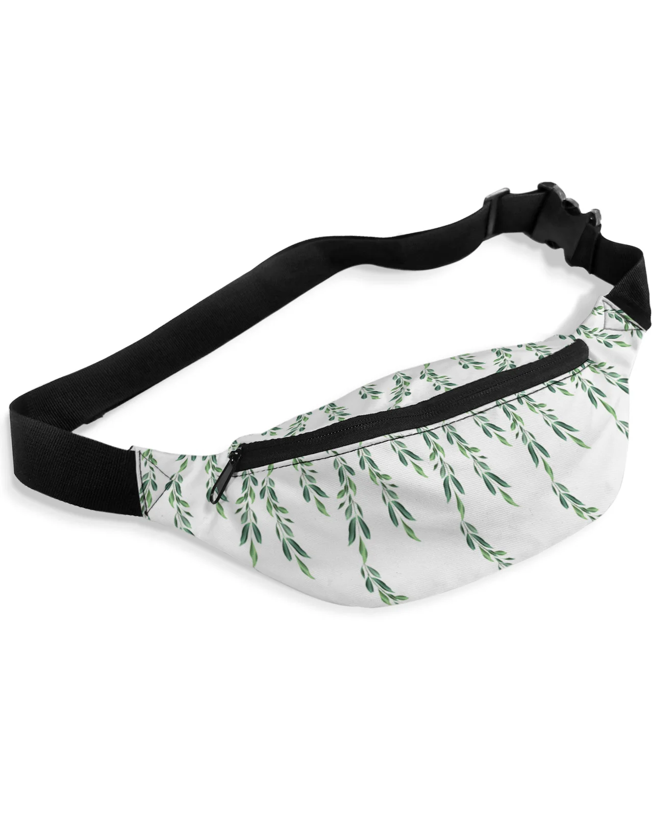 Plant Green Leaves Men Wallet Women Waist Bag Fanny Pack Purse Large Phone Belt Bag Wallet Pouch Waterproof Banana Hip Bags