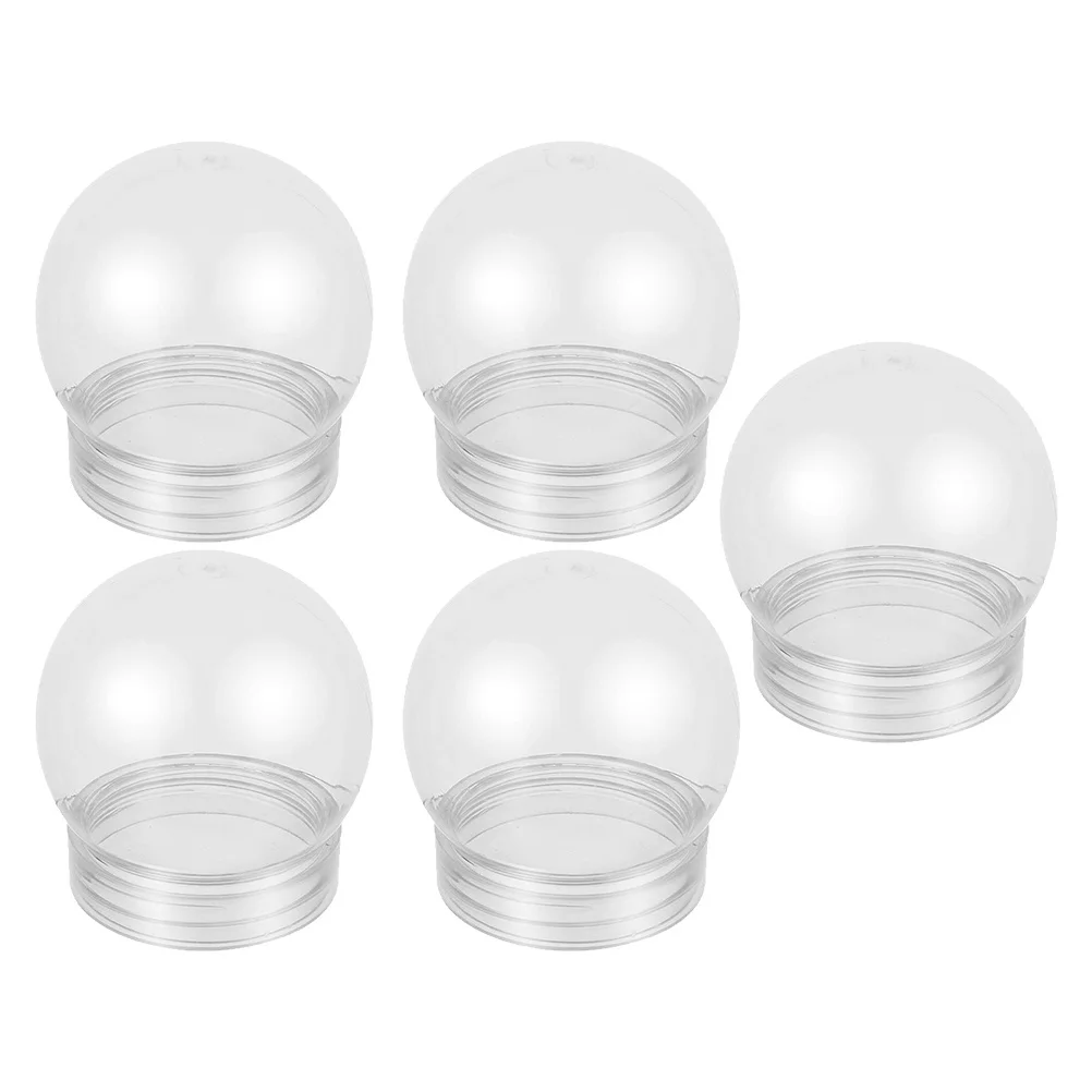 

5 Pcs Diy Snow Globe Water Clear Plastic Balls Snowglobe Globes Fillable for
