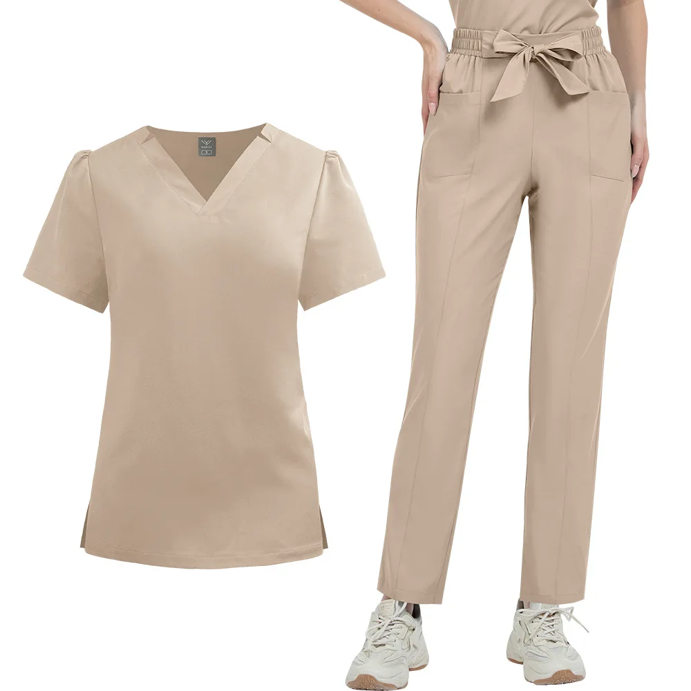 Fashion Women Scrubs Sets Hospital Medical Uniforms Beauty Salon Spa Work Suits Nurses Accessories Dental Clinic Lab Workwear