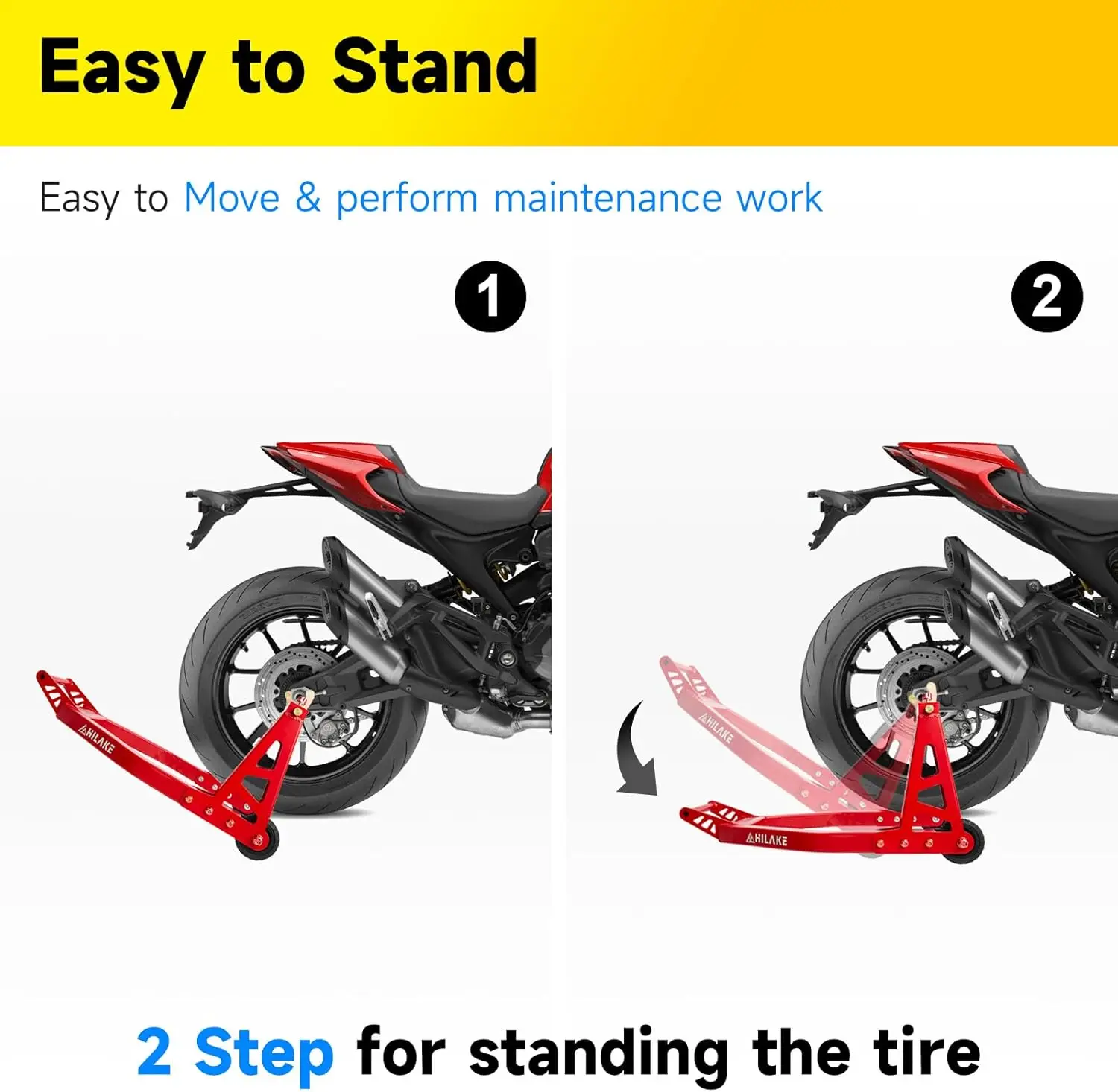 Aluminum Motorcycle Stands Front and Rear 880lbs Heavy Duty Wheel Lift Combo Swingarm Spool Peddock Stand for Yamaha Honda Kawas