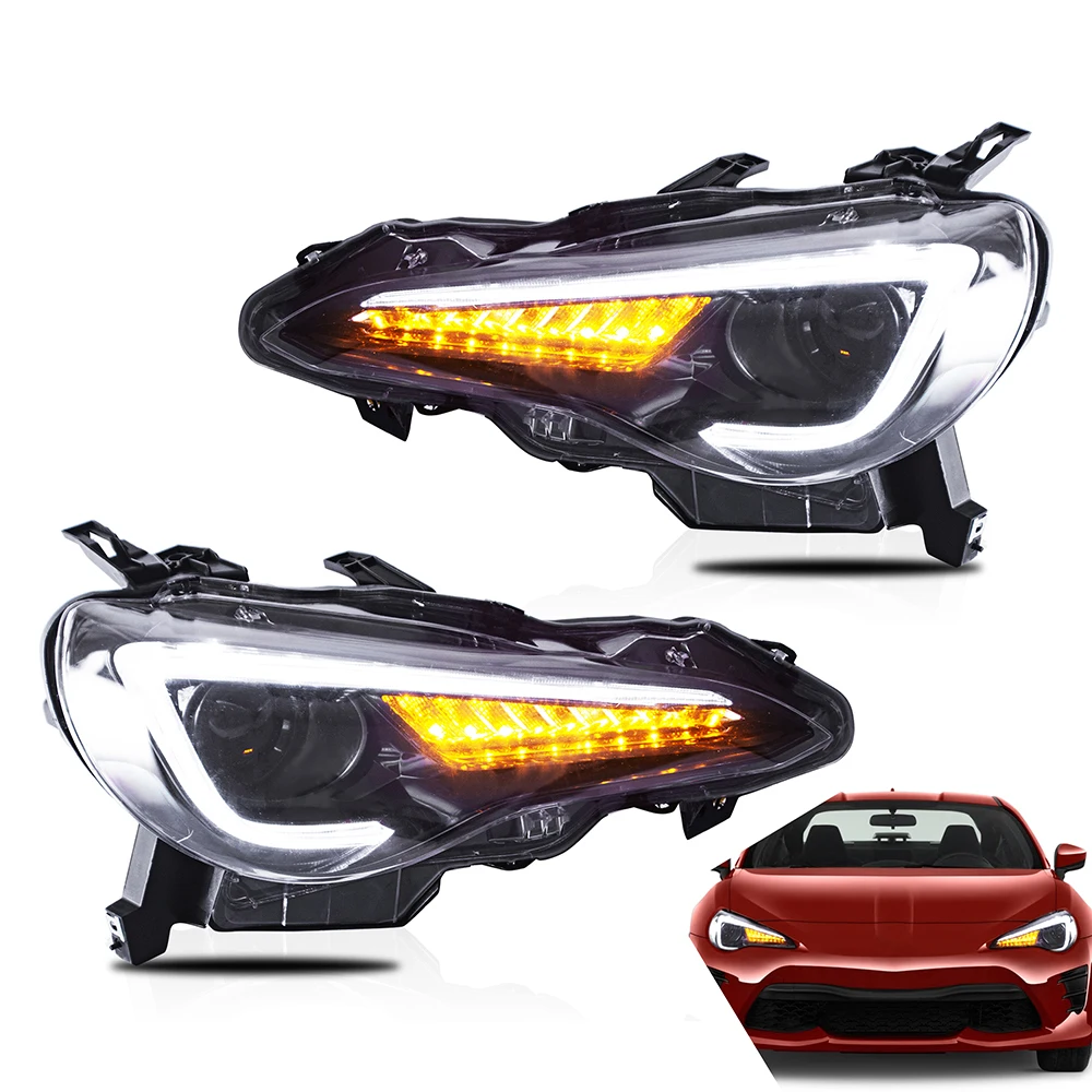 Headlamp Assembly for Toyota 86/Subaru BRZ/Scion FR-S 2012-UP Head Light Moving Turn Signal Dual Beam Lens Car Accessories