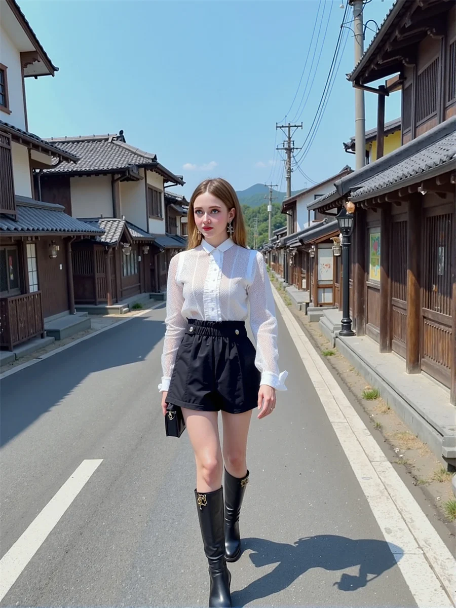 Preto de lã perna larga shorts das mulheres cintura alta carga americano grande bolso solto moda calças streetwear na moda denim verão