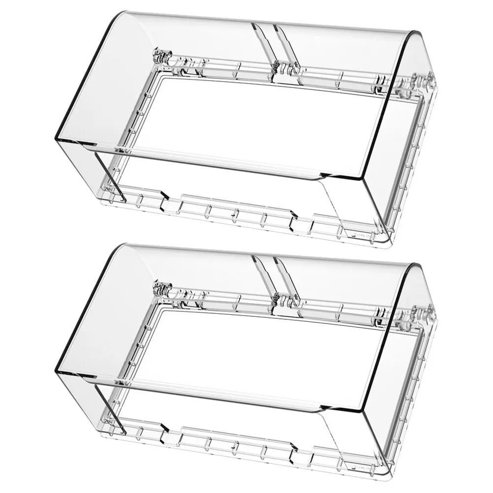 2pcs Waterproof Socket Wall Outlet Covers Self-Adhesive Plug Protectors Bathroom Electric Receptacle Covers Sturdy Plastic