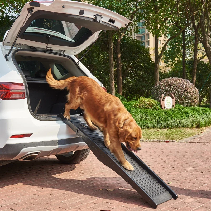 Portable Foldable Pet Dog Car Stairs Pet Dog Ladder Ramp Travel Outdoors Light Weight Ladder Steps Dog Ramp Stairs for SUV Truck