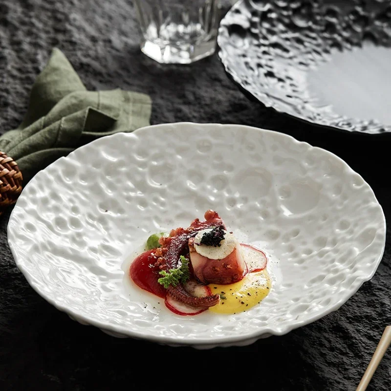 Creative Crater-like Western Food Plate Household Deep Soup Plate Fusion of Characteristic Hotel Cold Dishes and Western Dishes
