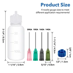 30ML Precision Applicator Bottle with Blunt Tip Needle and Cap Blunt Needles Dropper Bottle,Glue Applications, Acrylic Painting