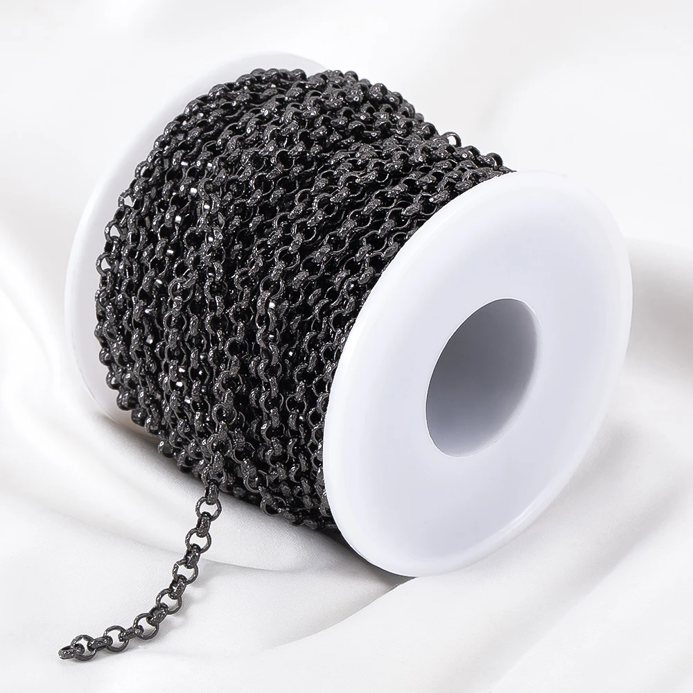 1 Meter 2 Meter geprägte O-Form Halskette Ketten Kupfer Armband Kabel Link Bulk Offene Ringketten für DIY Schmuckherstellung – Detail 4
