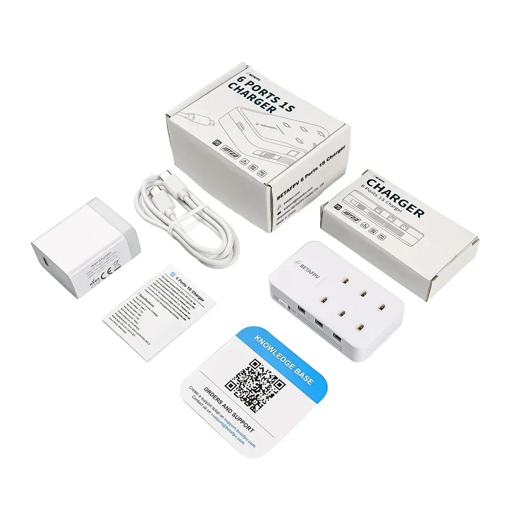 BETAFPV 1S Battery Type-C Charger Original 6 Ports Adapter BT2.0 For FPV Racing Free Style Drone Battery Accessories Fast Charge
