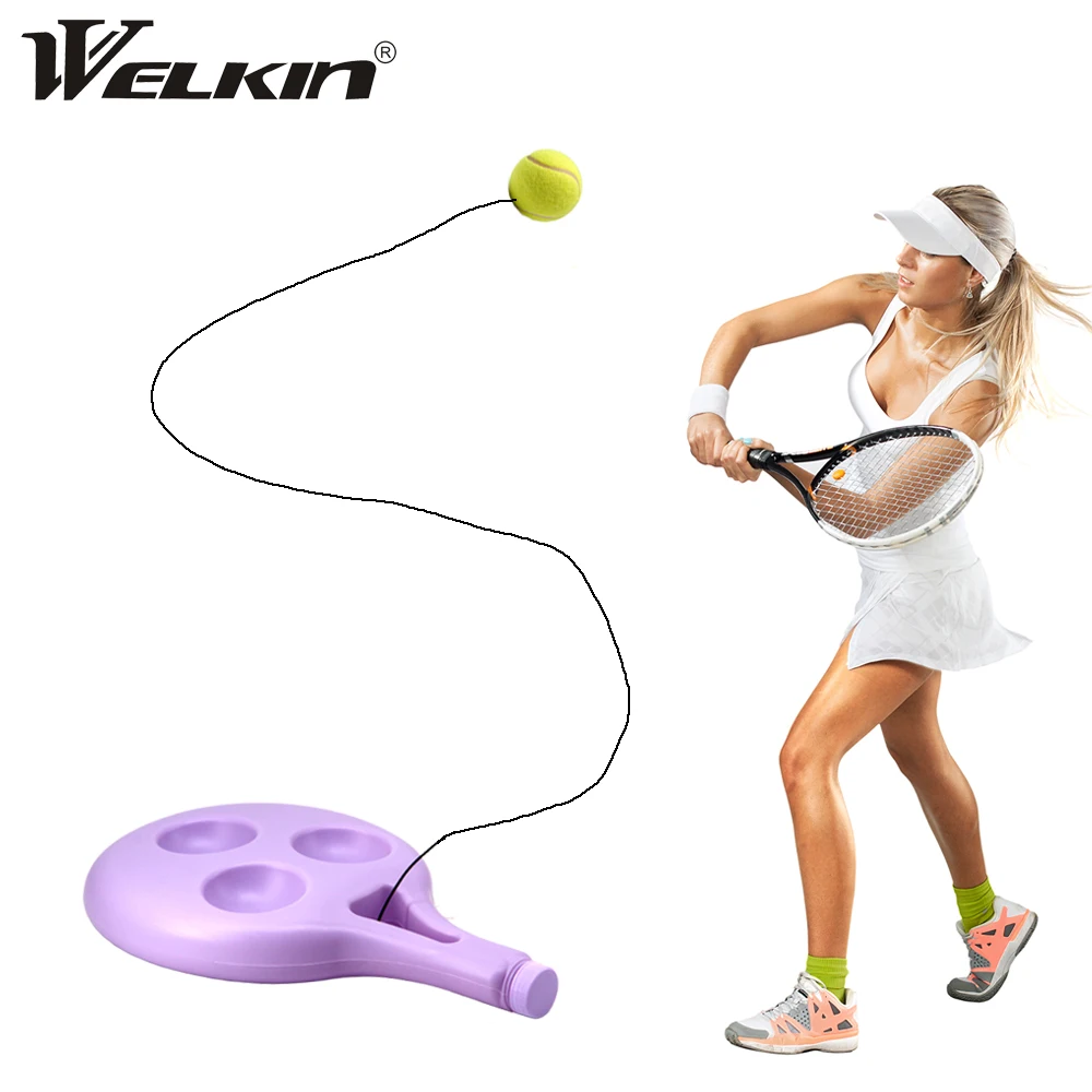 Tennis Training Aids Base With Elastic Rope Ball Practice Self-Duty Rebound Tennis Trainer Partner Sparring Device