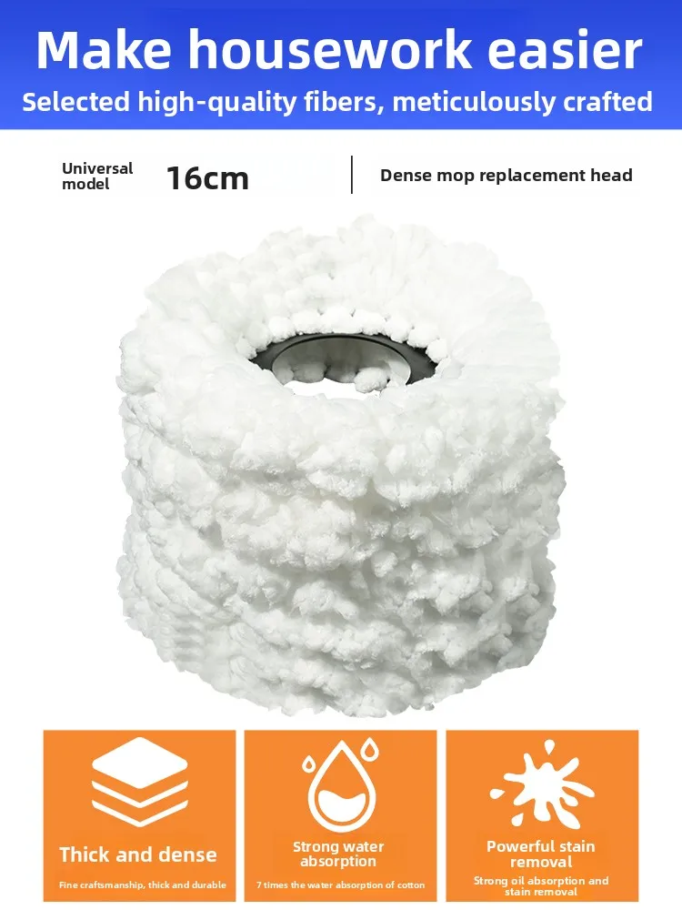 

Thiened метла головка бытовой чистящий инструмент сменный круглый Cuion вращающаяся головка швабра прочная хлопчатобумажная головка для чистки пола