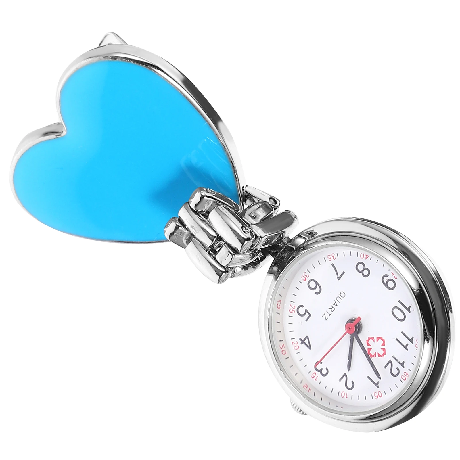 Relógio luminoso à prova d'água para enfermeira, formato de coração, bolso de quartzo, acessórios médicos, brilho noturno, design durável, presente