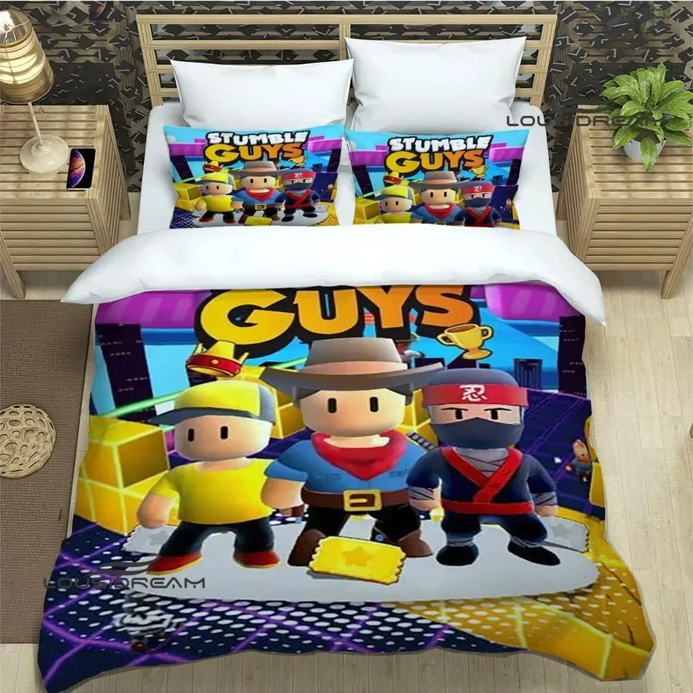 3D Print Cartoon Stumble Game Guys Bedding Set Boys Girls Twin Queen King Size Duvet Cover Pillowcase Bed boys Adult Bedroom