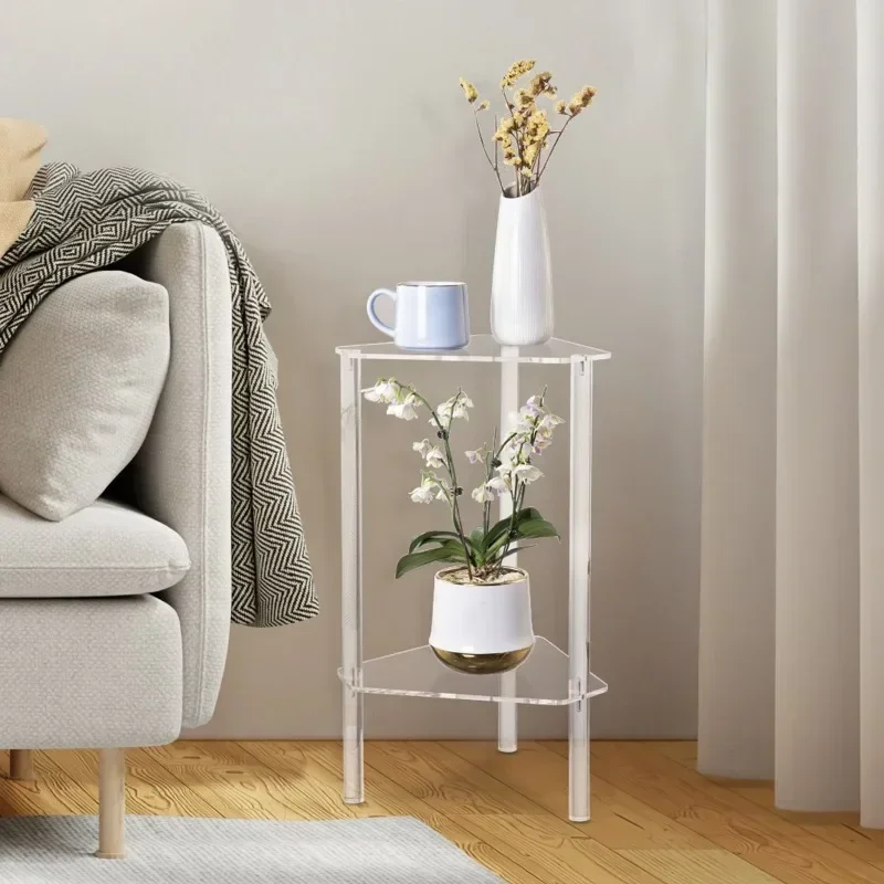 Acrylic coffee table triangular suspended small apartment