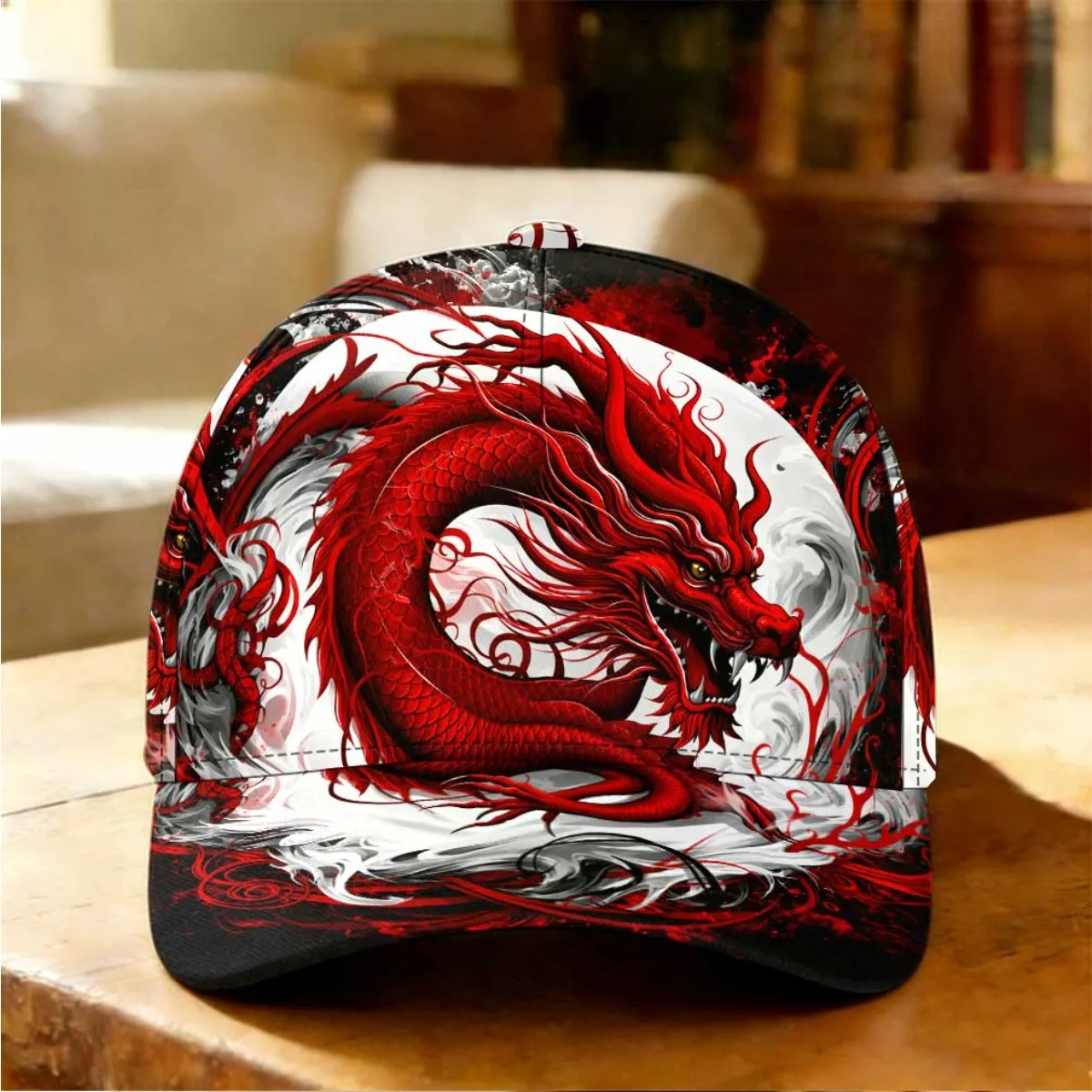 Red Dragon Fury Baseball Cap for dad Hat Urban Fashion Skateboarding Fishing Trip Cab Driver Cap Father'S Day Gift