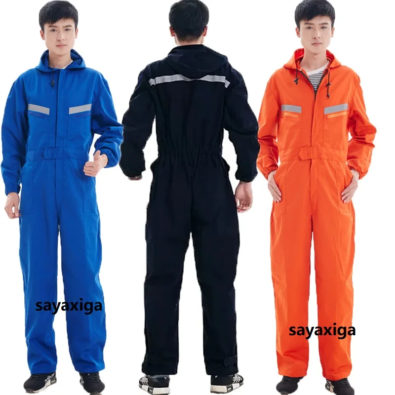 

Mens Hi Vis Safety Cargo Overalls work Pants Zipper Pockets Rompers Jumpsuit Fashion Labor Casual Coveralls Plus Size work S-5xl