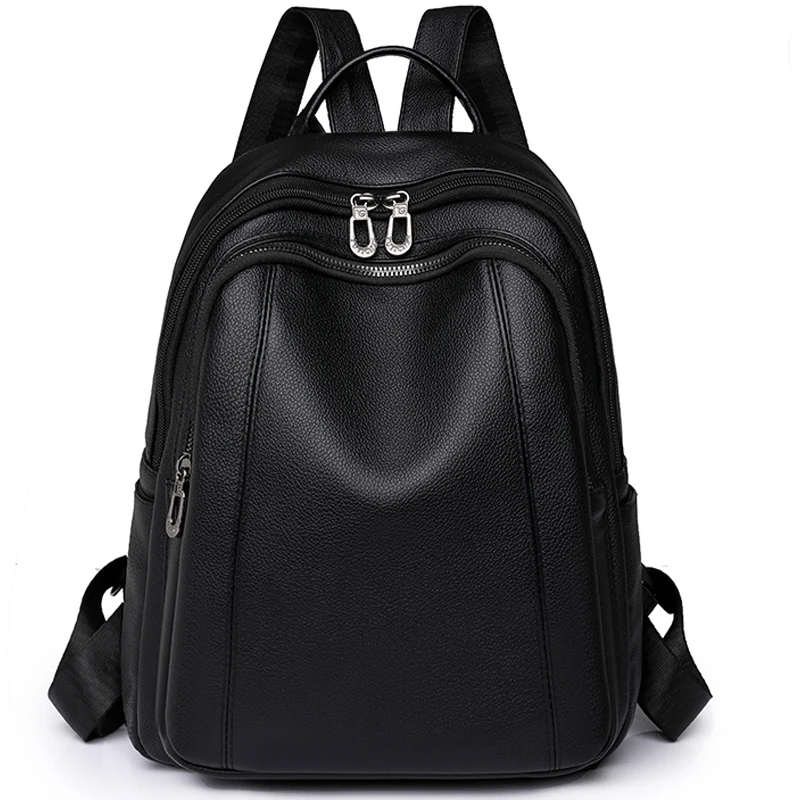 High Quality Leather Backpack Women Large Capacity Backpacks Purses Female Vintage Bag School Bags Travel Bagpack Ladies Bookbag