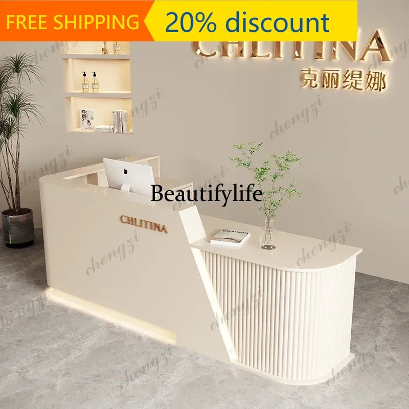 132 White Bkack Reception Desks Clinic Beauty Small Solid Weight Reception Desk Luxury Business Bancone Per Negozio Office Furni
