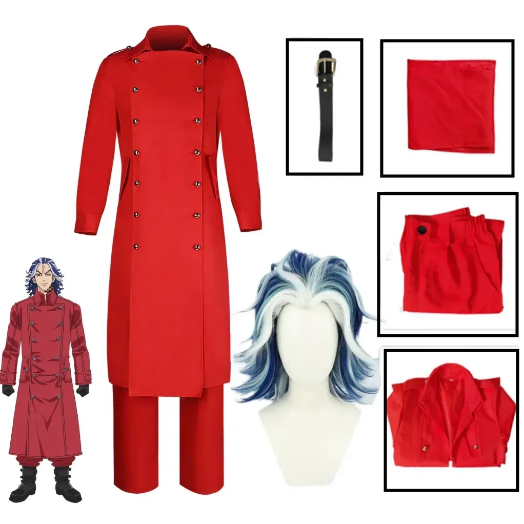 Anime Tokyo Revengers Daiju Shiba Cosplay Costumes Taiju Shiba Red Trench Uniform Generation Tokyo Manji Gang Clothes for Adult