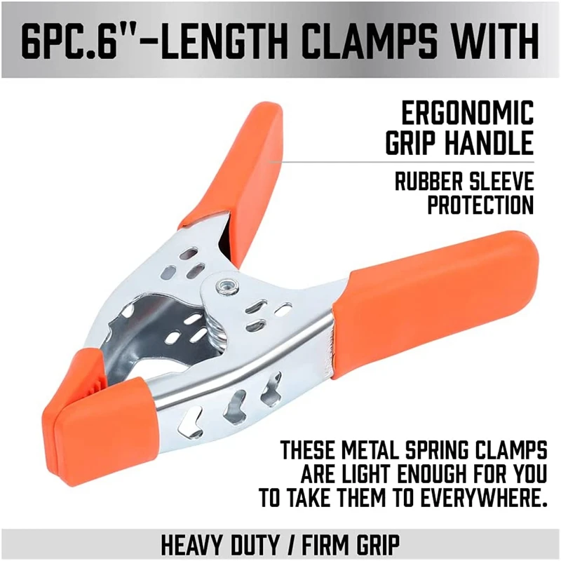 헤비 듀티 용수철 금속 용수철 클램프, 10 피스, 6 인치 용수철 클램프, 2.5 인치 턱 오프닝