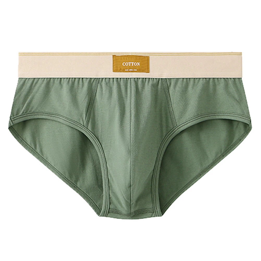 Mens Oversized Cotton Underwear Briefs Breathable Loose Fit Briefs for All Day Support (Beige/Dark Grey/Green)