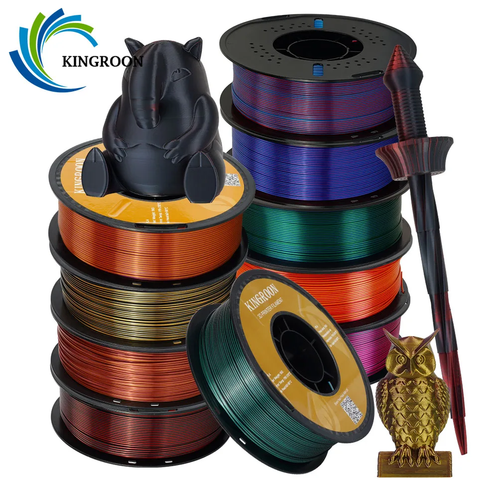 11/22 lbs Dual-Color 3D Printer Filament Silk PLA 2 Color for 3D Printing Plastic Materials 1.75mm For FDM 3D Printer 5/10kg