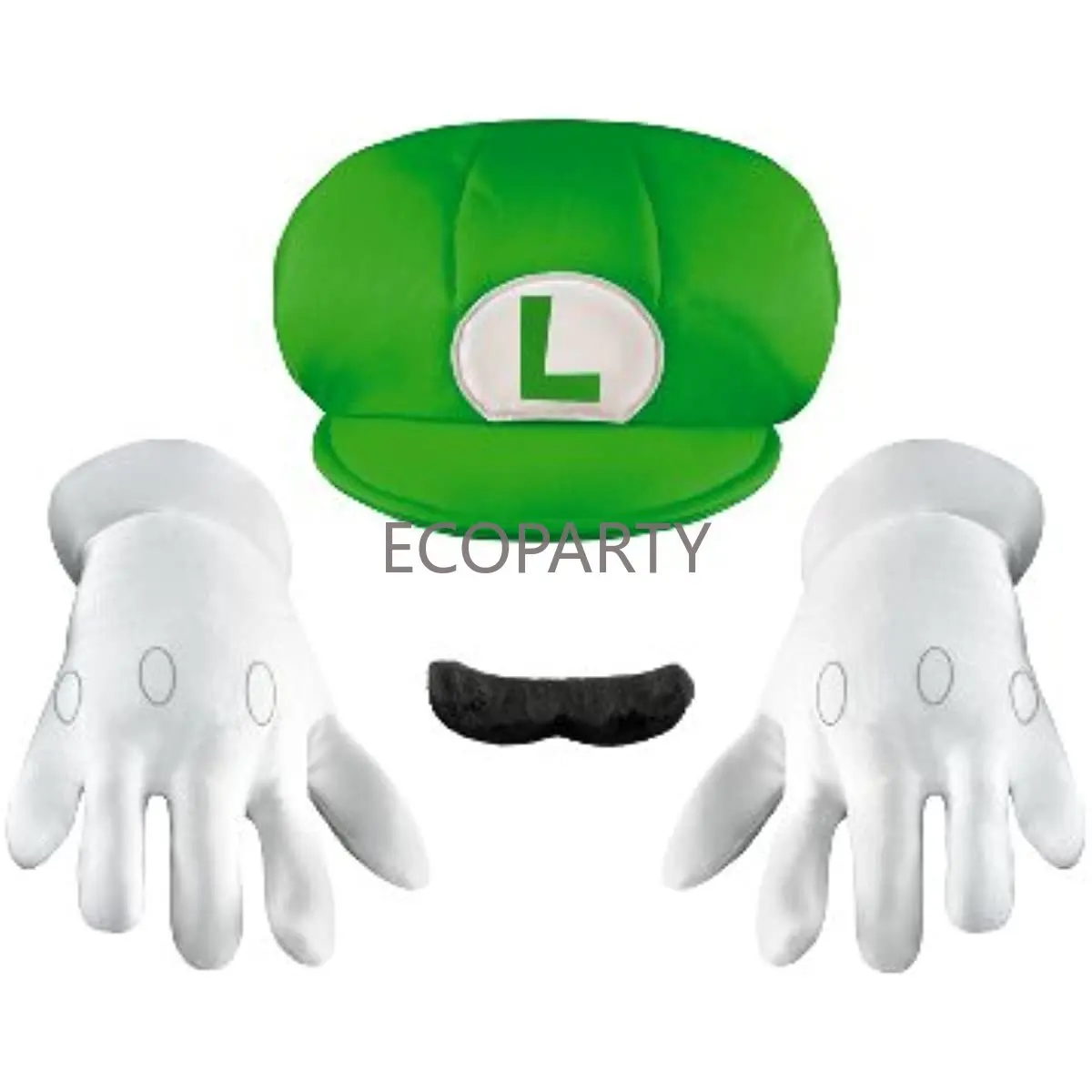 Kit d'accessoires Luigi Cosplay pour enfants, chapeaux, gants, barbe, accessoires verts, olympiques de fête pour enfants, ensembles pour garçons et filles, 2023