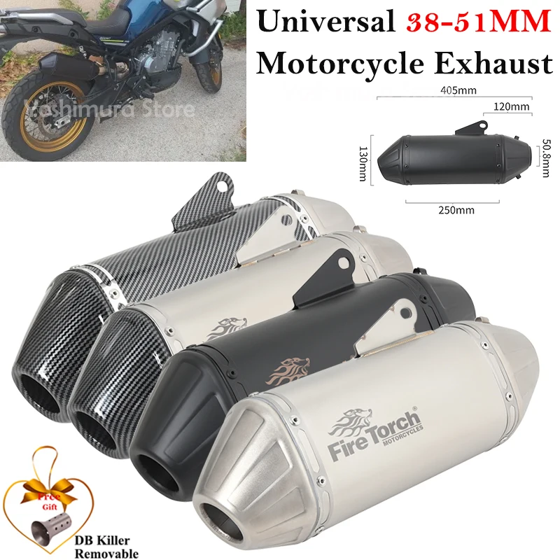 

Универсальный глушитель выхлопных газов для мотоциклов 38-51 мм с DB-киллером для KAWASAKI Ninja250 400 800MT Z800 DUKE790 890 NK800