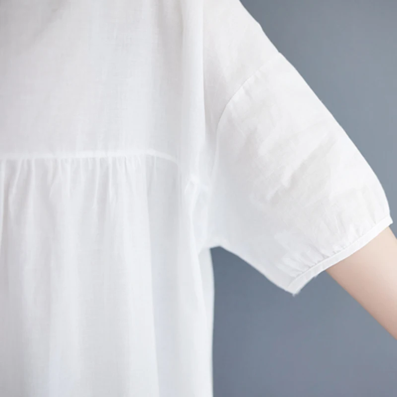 여성용 화이트 라미 코튼 린넨 드레스 비치 휴가 천상의 흐르는 긴 Boho 루즈 퓨어 컬러 미디 여름 캐주얼 우아한 드레스