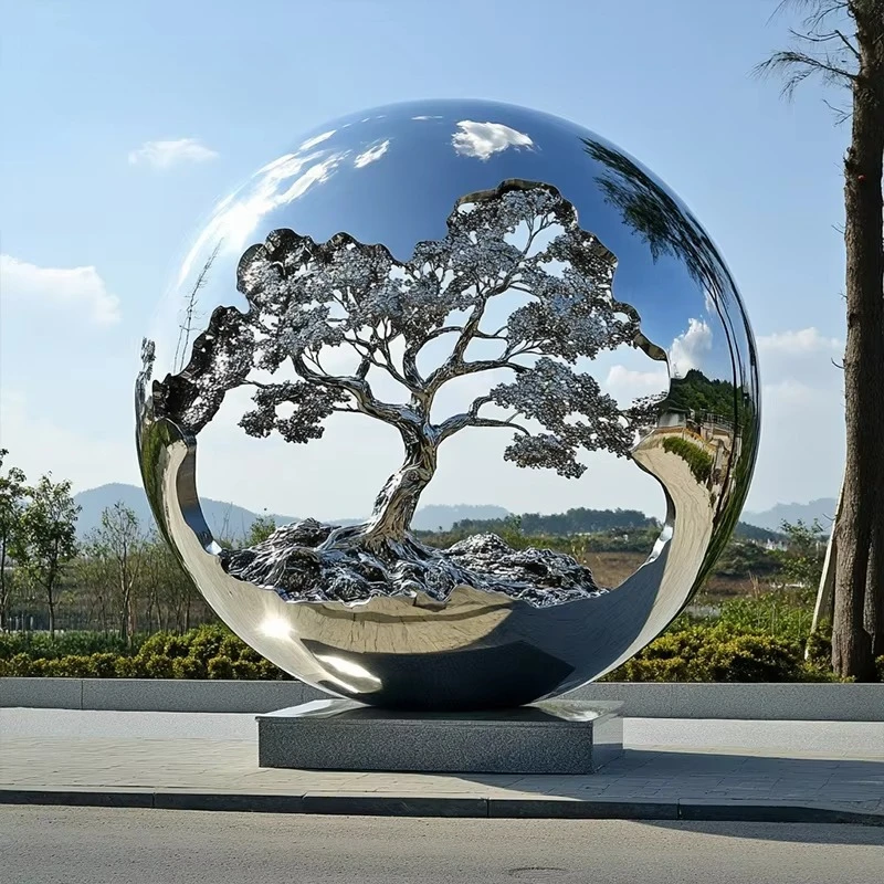 

Садовая скульптура из нержавеющей стали, художественная статуя в вестибюле отеля, украшение в виде воды