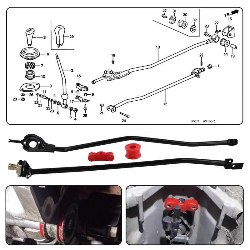 Shift Linkage with Bushing Fits for Honda CRX Civic SiR EF8 B16A 1988-1991