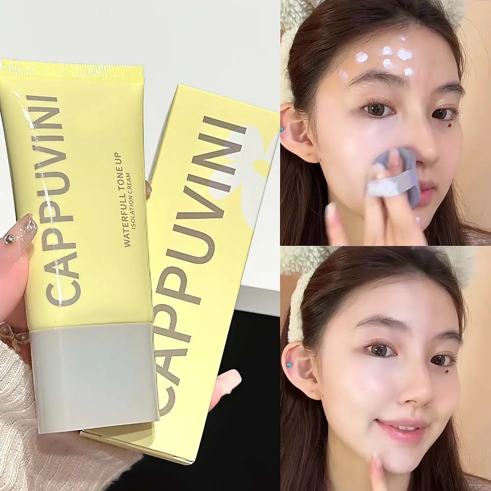 Cappuvini Tone Up Cream Moisturizing Brightening Makeup Primer Color Correcting Base Lightweight Smooth Face Foundation Primer