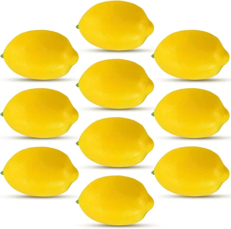 

Fake Fruit Home House Kitchen Party Decoration Artificial Lifelike Simulation Yellow Lemon 10pcs Set