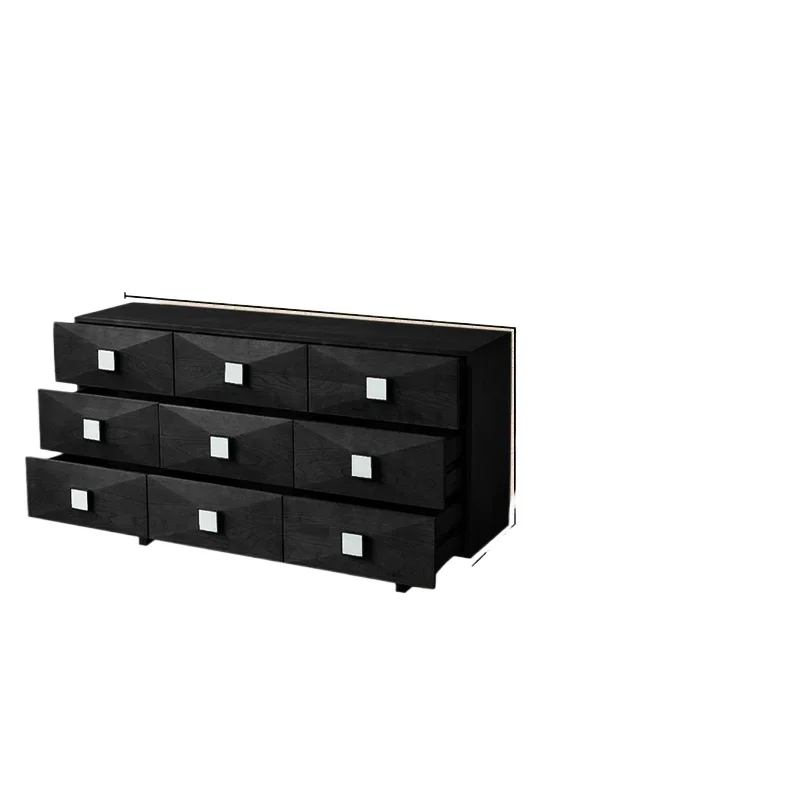 

French medieval solid wood nine-chest cabinet, ash wood bedroom storage cabinet