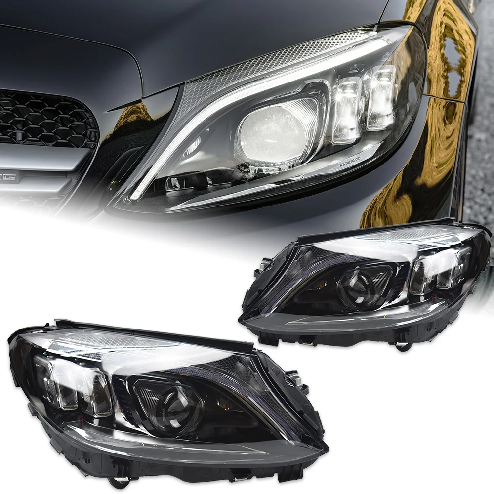 

AKD Car Styling Head Lamp for Benz W205 Headlights 2014-2020 C180 C200 C260 C300 LED Headlight Projector DRL Auto Accessories