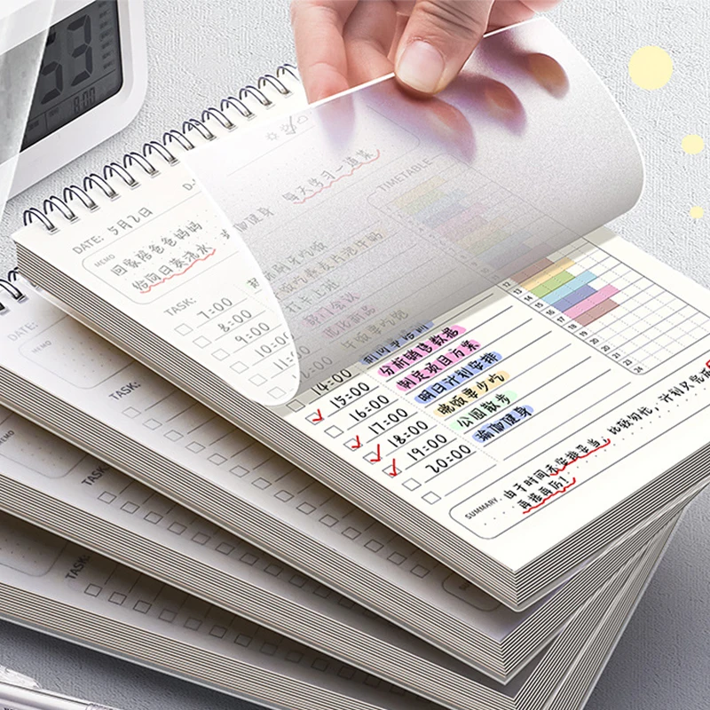 80 Blatt Terminplaner, dicker täglicher Notizblock, einfacher Planer, Agenda, Spiralnotizbuch, Büro, Schulbedarf, Schreibwaren für Studenten
