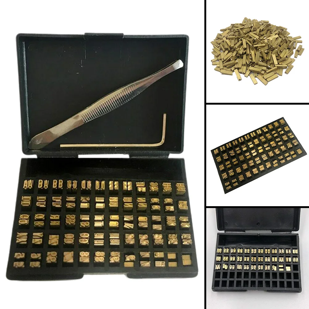 Máquina de Impressão Térmica Word Grain Hot Stamp Copper Letters Font Semi-automatic Tools 2*3*15 mm 120 Pcs