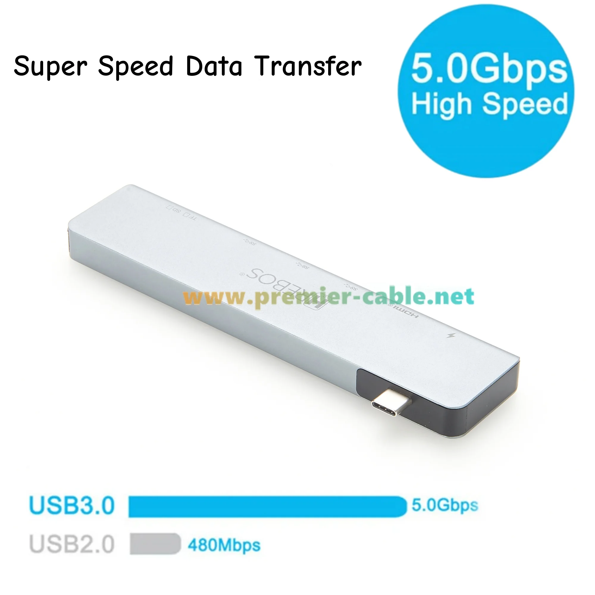 7 In 1 USB C Hub USB C Docking Station to HDMI 1.4 4K@30Hz 100W Fast Charging SD/TF Card Reader