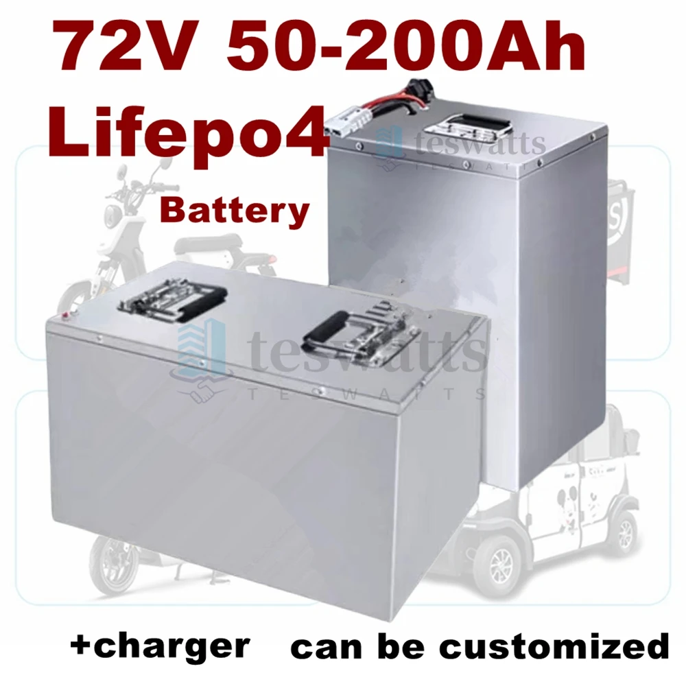 Lifepo4 72V 50Ah 60Ah 70Ah 80Ah 100Ah 150Ah 180Ah 200Ah Lithium Battery for Scooter Motorcycle Tricycle Electric Four-Wheels Car