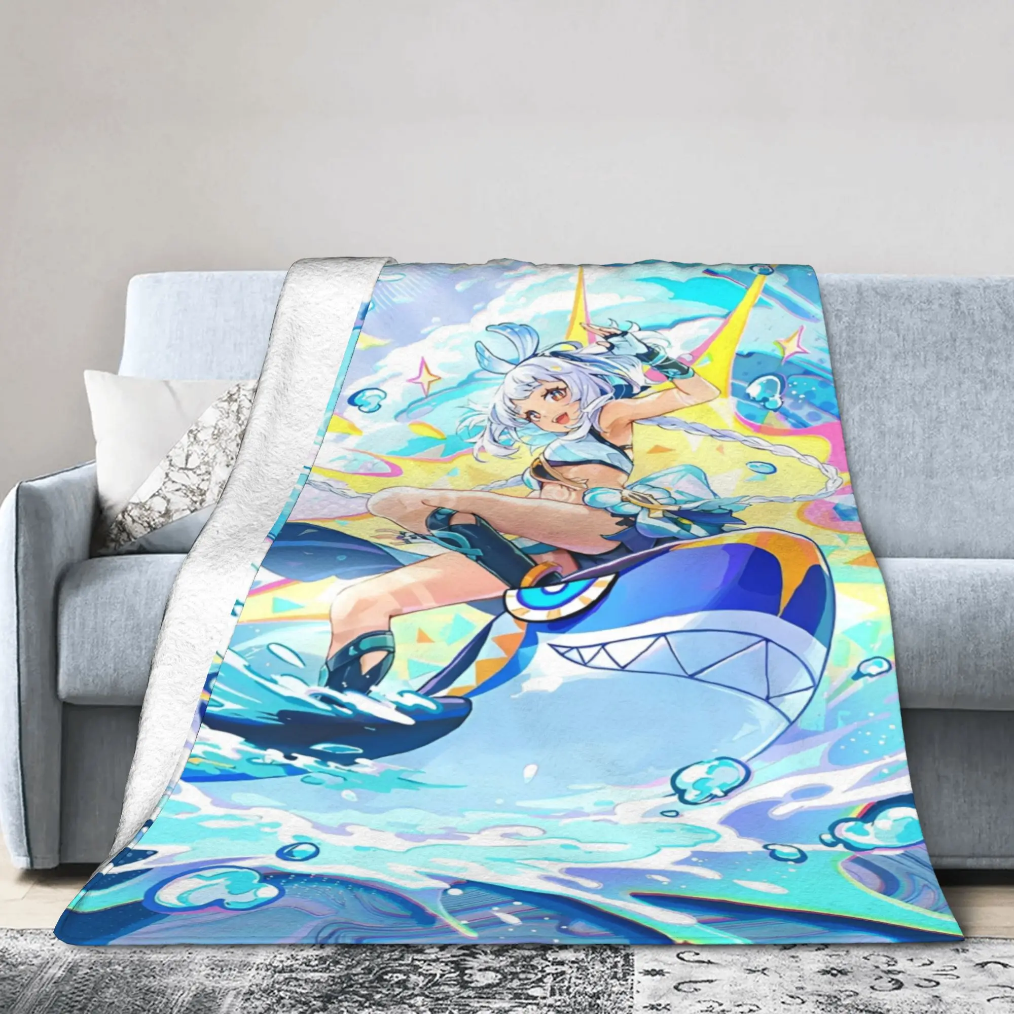 

genshin impact game Blanket Coral Fleece Plush Cozy Soft Throw Blankets for Sofa Bedspreads