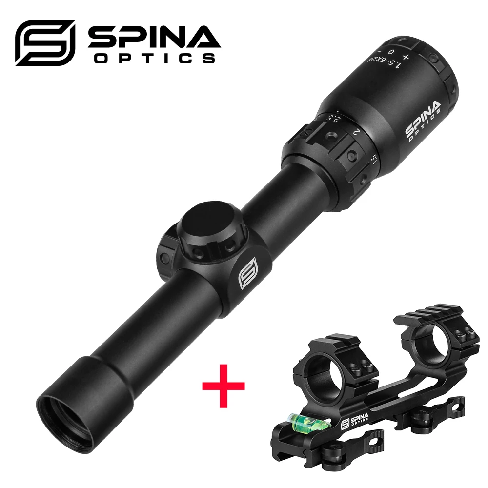 

SPINA OPTIS BT 1.5-6x24 Tactical Hunting Riflescope Optical Sight With Mounts 25.4mm Airsoft Air Guns Outdoor Shooting Sports