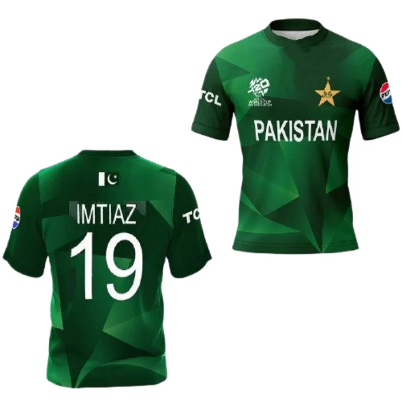 2026 Summer New 3D Print Pakistan National Cricket Jersey Family Matching T-shirt Suitable for Daily and Training Wear Leisure
