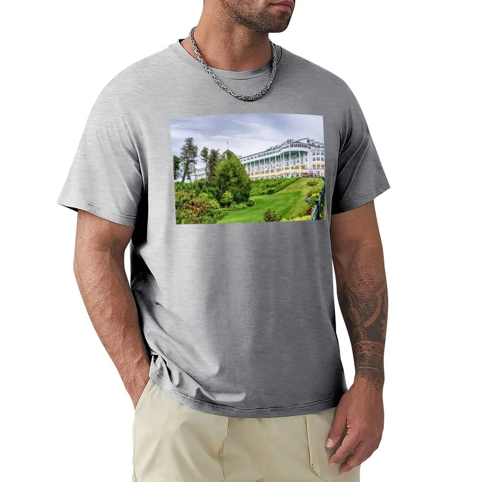 Grand Hotel Mackinac Island T-shirt graphics summer clothes mens tall t shirts