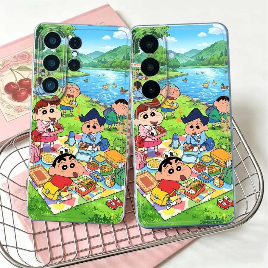 Case for Samsung Galaxy S26 Ultra S22 FE S25 Edge S23Ultra S24 S23 Ultra S20 Plus Note 20 Ultra 10 S21 Phone Cover Picnic Crayon
